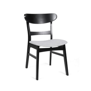 Mid Century Dining Chairs With Cushioned Seats And Wood Frame (Set of 2)