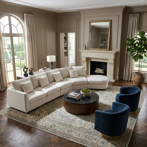 U_Style Modern 5-Seater Curved Modular Sectional Sofa
