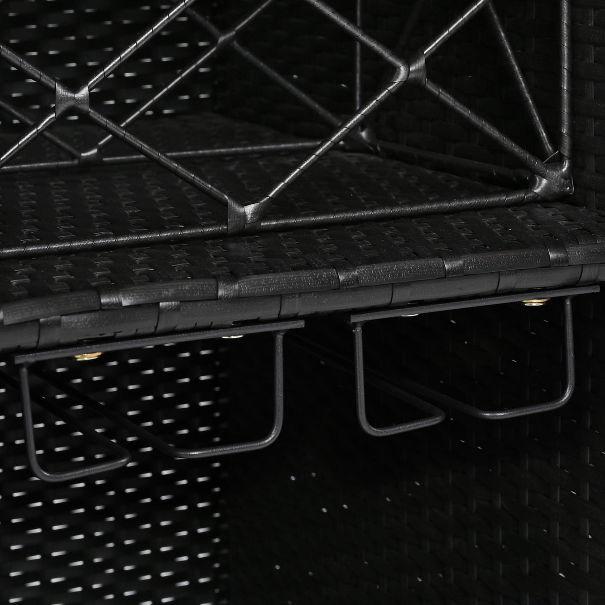 K&K 52.8"W Wicker Outdoor Grill Cart with Extended Table Top