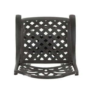 Outdoor Cast Aluminum Swivel Bar Stool With Scrolled Arms - Bronze