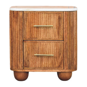 Artisan Furniture Solid Wood Aurora Marble Nightstand