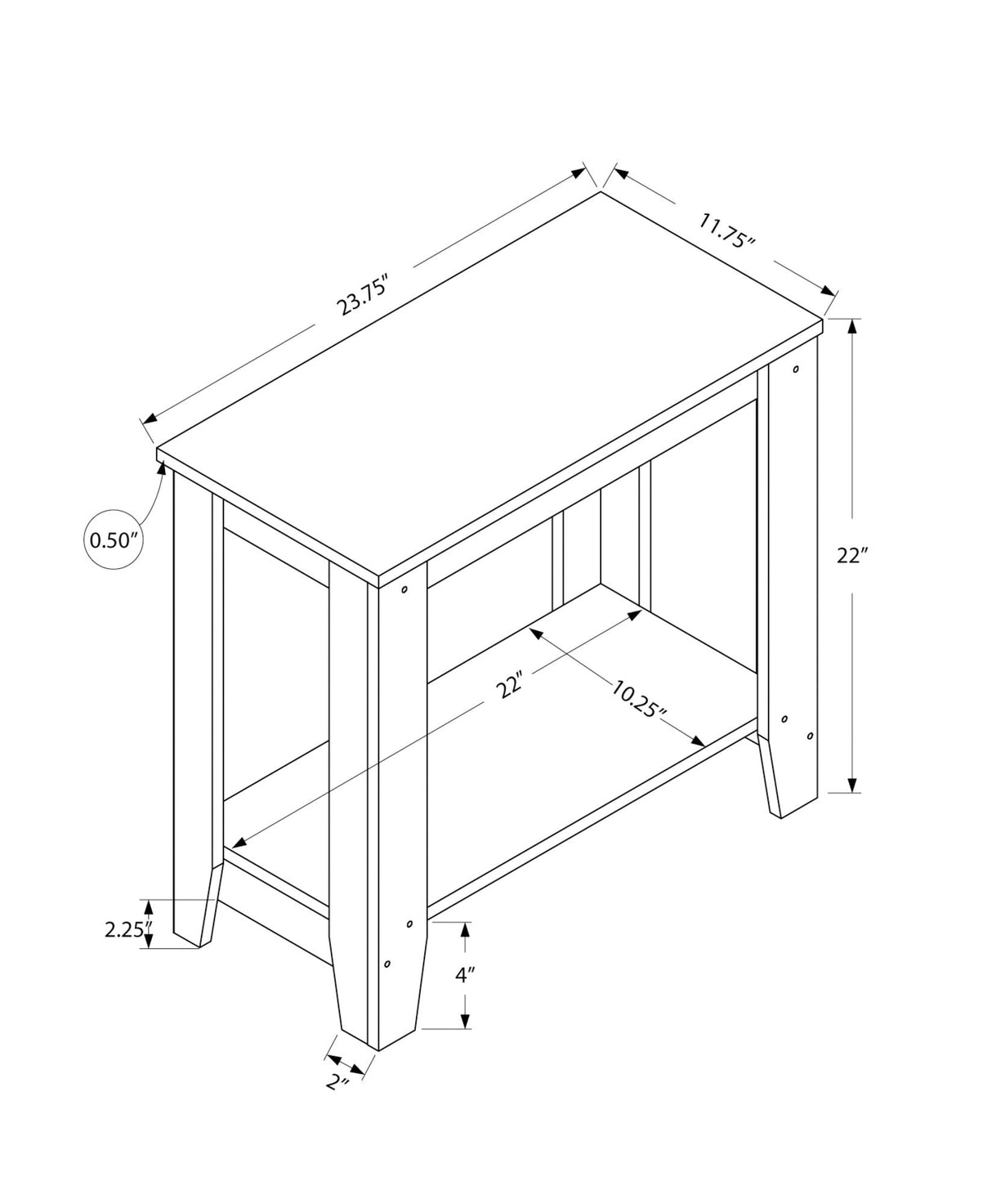 Accent Table Side Transitional - Elegant Design