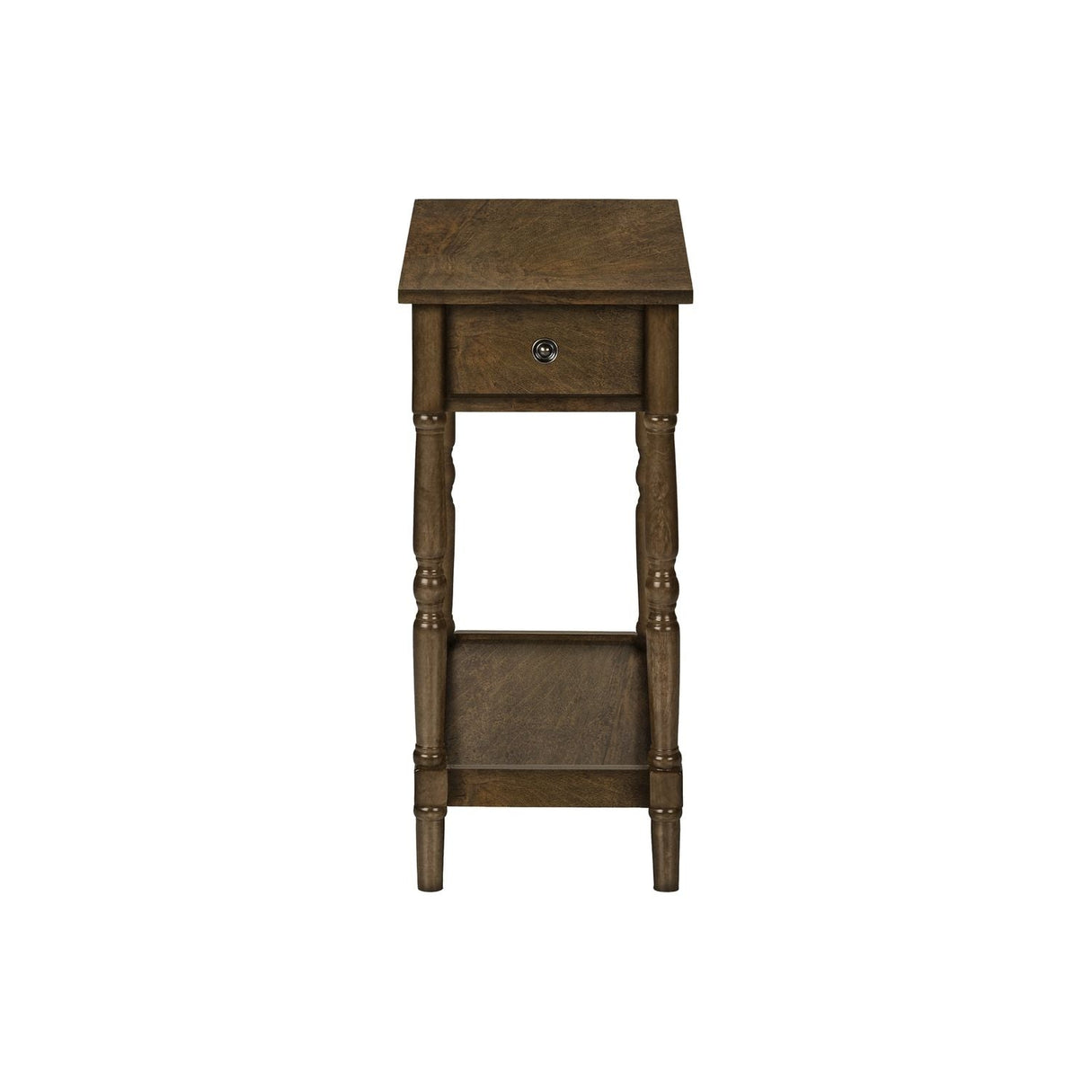 Accent End Table, 2 Tier, Storage Drawer, Traditional Stylish Design