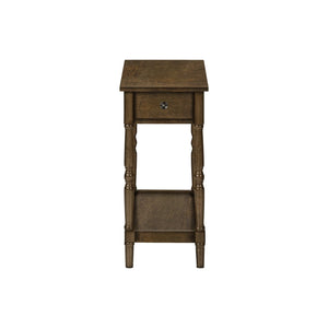 Accent End Table, 2 Tier, Storage Drawer, Traditional Stylish Design