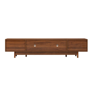 TV Stand With Fluted Doors, 2 Drawers - Walnut