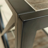 Modern End Table Nightstand with Tempered Glass & Wood Grain MDF