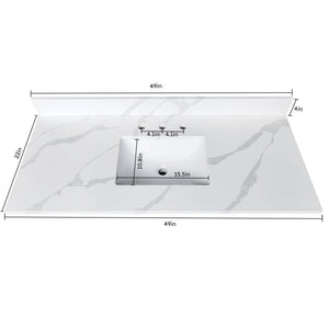 49-Inch Quartz Bathroom Vanity Top