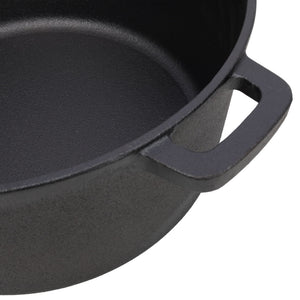 2 In 1 Pre-Seasoned Cast I Dutch Oven With Dual Handles, 5 Quart - Black