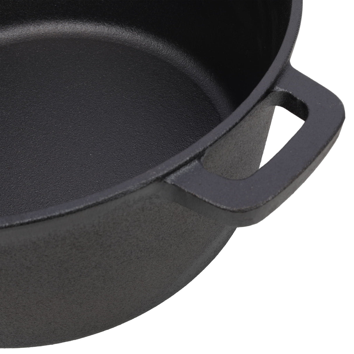 3 In 1 Pre-Seasoned Cast Iron Dutch Oven, Outdoor Camping Deep Pot, 5 Quart With Silicone Handles - Black