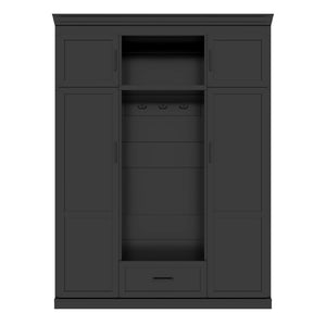 Hall Tree With Bench And 3 Hooks, Modern Entryway Storage Organizer Cabinet