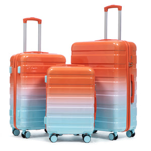 3-Piece Spinner Wheel Luggage Set with Silent Wheels - Blue Red