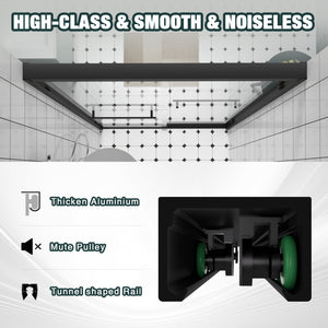 Aluminum Frame Double Sliding Shower Door - Bypass Bathroom Door