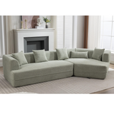 Modular Sofa Modern Minimalist Style Green Upholstered