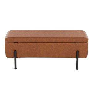Daniella - Contemporary Storage Bench - Black / Camel