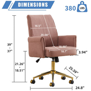 Ergonomic Mid-Back Office Chair With Gold Base