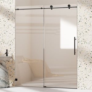 Frameless Single Sliding Soft Close Shower Doors, 5/16" Sgcc Tempered Glass