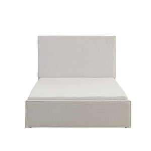 Lucas Tall Headboard Upholstered Bed in Textured Ivory Canvas
