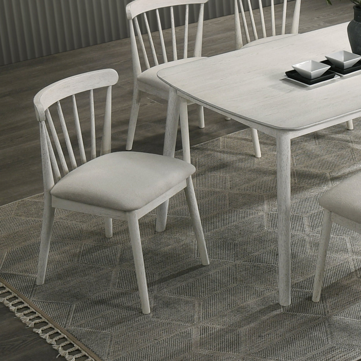 Modern Spindle Back Dining Chairs, Set of 2