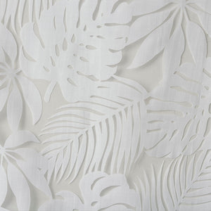 Palm Leaf Burnout Sheer Window Curtain White 50x84