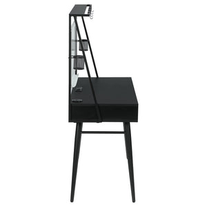 Darby - Writing Desk With USB Ports - Black