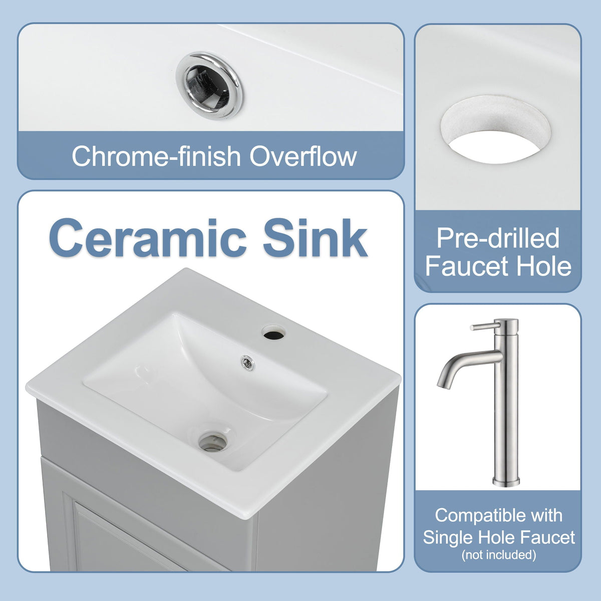 Bathroom Vanity With Sink, Cabinet With Adjustable Shelf