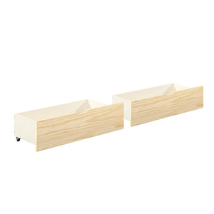 Natural Pine Finish 2pcs Storage Boxes with Caster Wheels