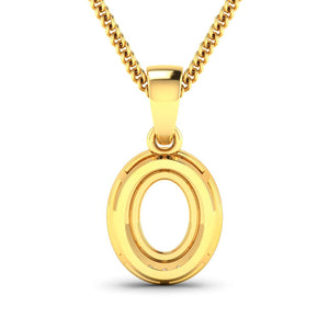 0.18 Carat Genuine White Diamond 14K Yellow Gold Semi Mount Pendant - holds 8x6mm Oval Gemstone