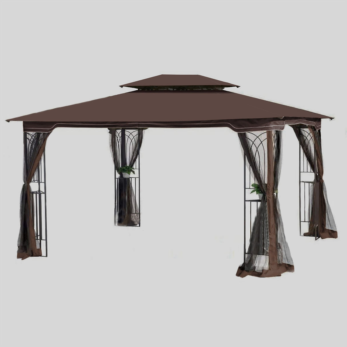 Gazebo tent with double roof & mosquito net