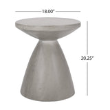 Modern Outdoor Lightweight Concrete Side Table with Hourglass Design