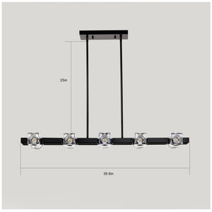 Rectangle Chandelier for Dining Room, 10-Light