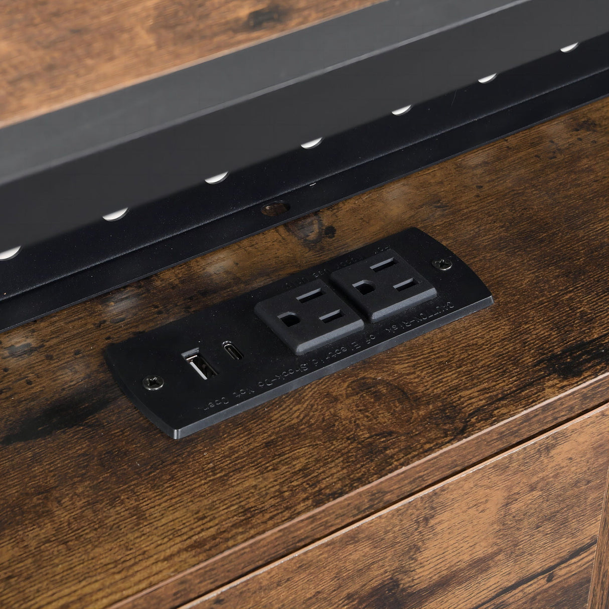 Modern Metal Platform Bed Frame With Wooden Headboard, USB Charging Station, Storage Drawers