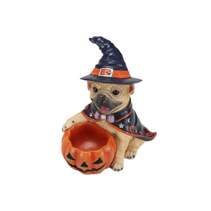 Halloween French Bulldog Witch Puppy Figurine