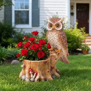 Decorative Owl Garden Planter Pot on Branch