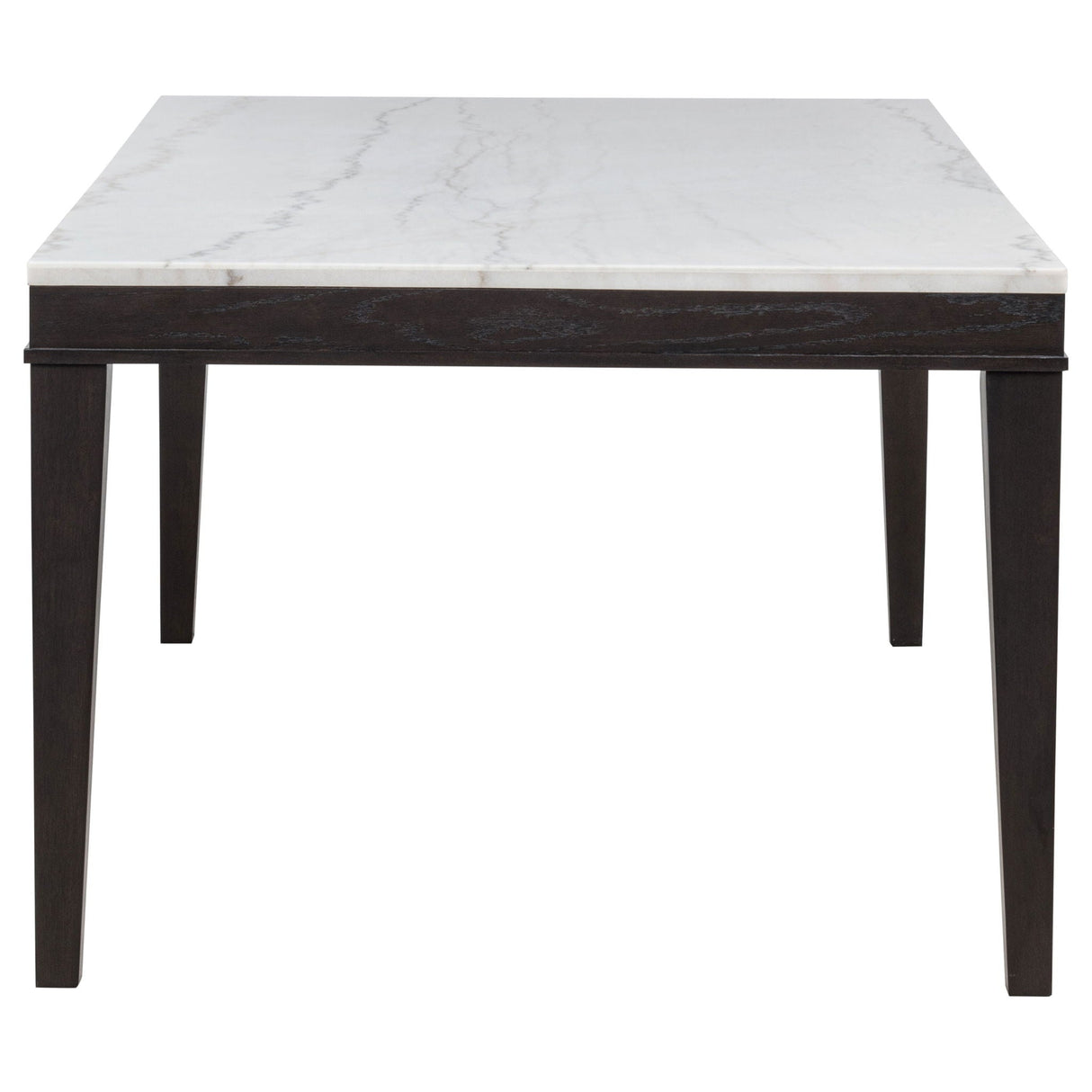 Averill 7-piece White Marble Top Dining Set Dark Grey and Coffee Bean