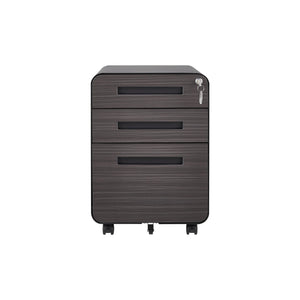 3 Drawer Mobile File Cabinet Under Desk Office, Simple Style Versatile Storage Cabinet For Legal / Letter / A4 Files, 5 Wheel Design Anti-Tilting Cold Rolled Steel Waterproof Moisture-Proof