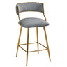 Counter Height Bar Stools With Powder Coating Base And Footrest (Set of 2) -