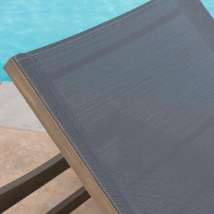 Summerland Chaise Lounge Dark Mesh Outdoor Seating - Dark Gray