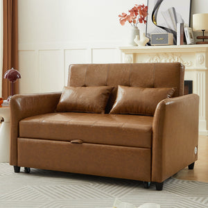 Convertible Sleeper Sofa Bed With 3 USB Ports