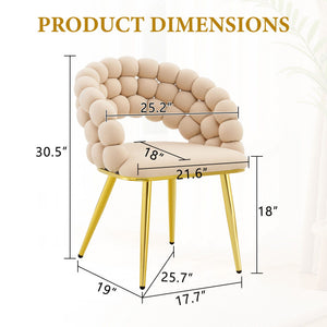 Puffy Bubble Ball Chain Chairs for Dining Room (Set of 2)