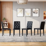 Dining Chairs with Ergonomic Buckle Backrest for Family Dining Rooms
