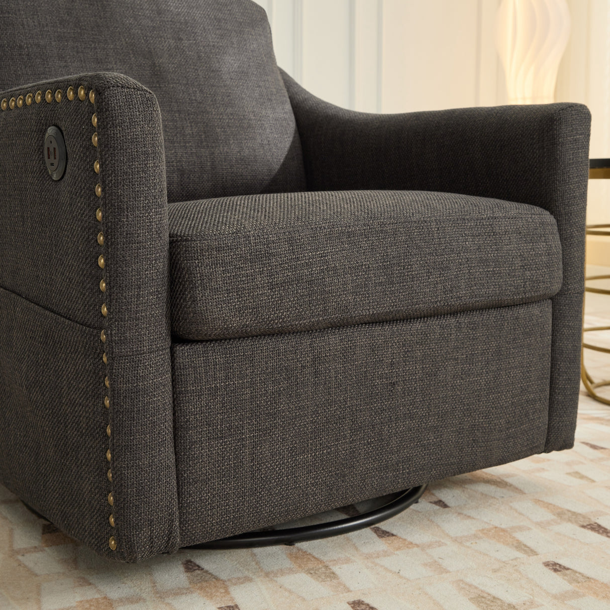 Cooper Ultimate Swivel Lounge Chair With USB Charging