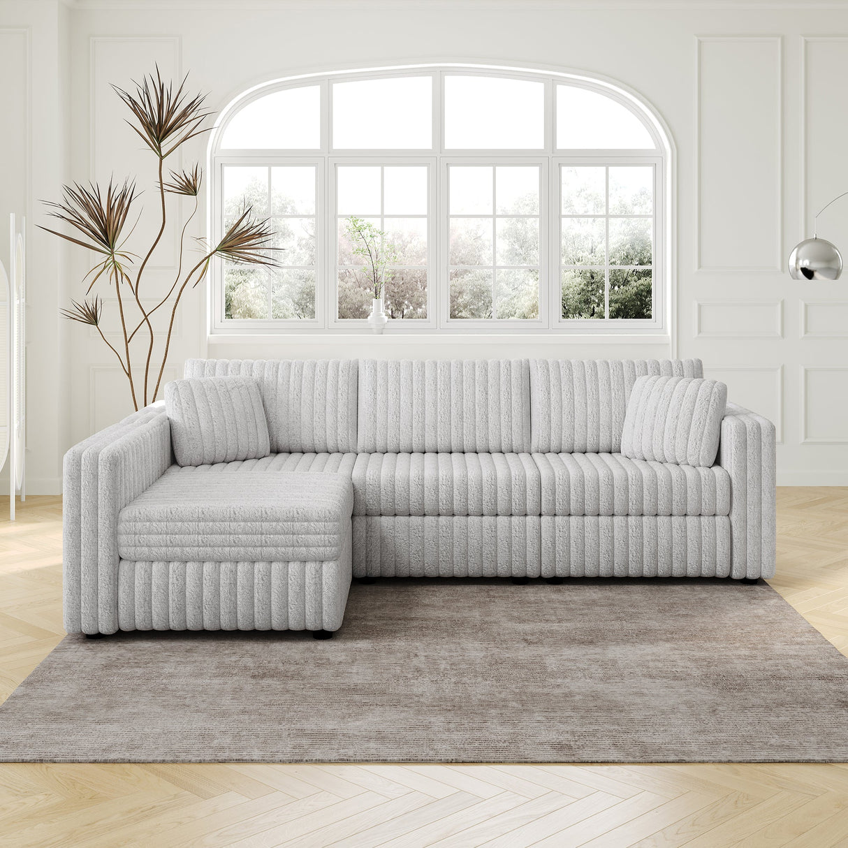 106.3" Soft L-shaped 4-Person Sofa