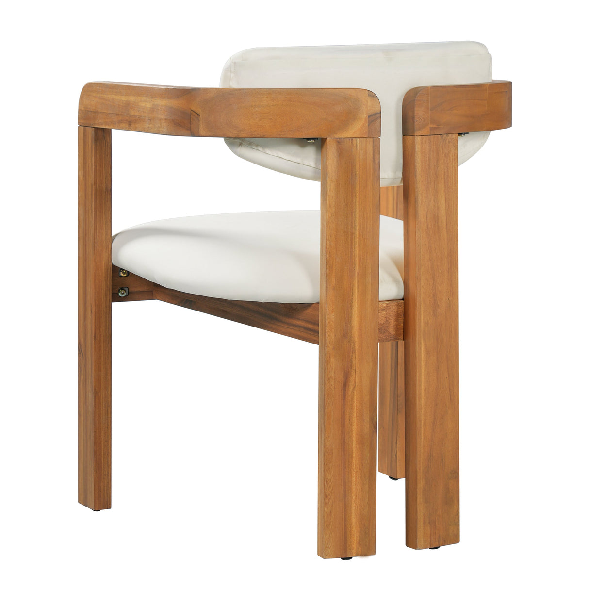 Set of 2 Outdoor Acacia Wood Dining Chairs with Cushions