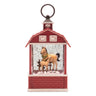 Led horse barn snow globe 11"h