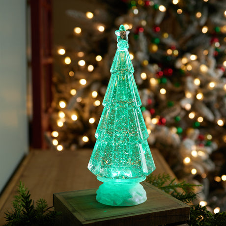 Green led christmas tree 12"h