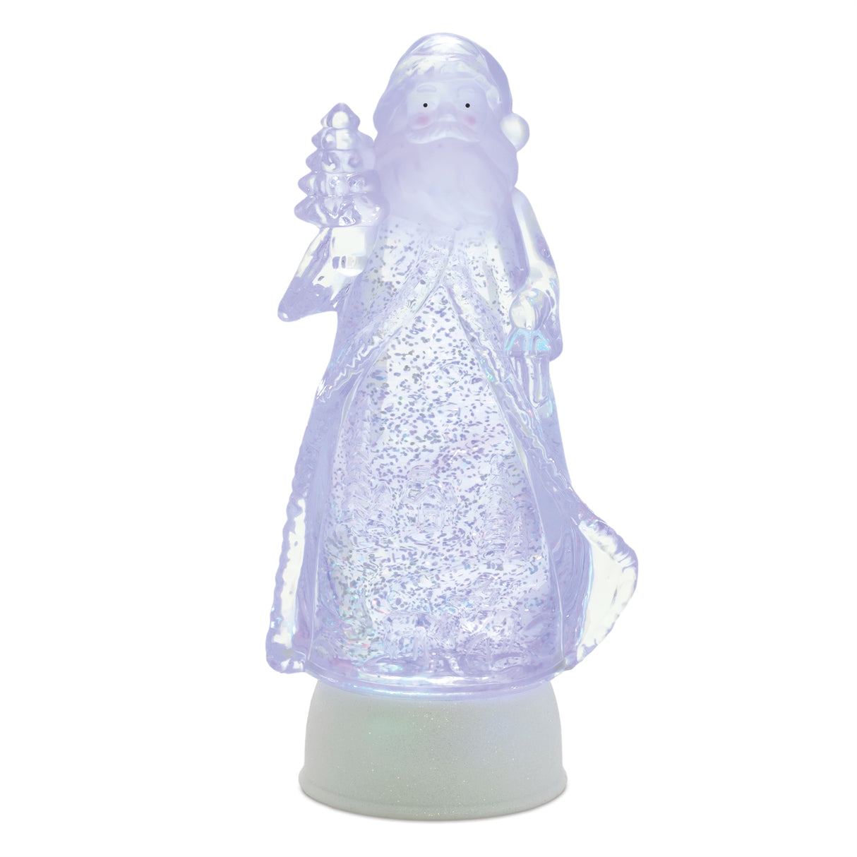 Led santa snow globe 10"h