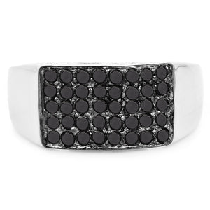 0.43 Carat Genuine Black Diamond .925 Sterling Silver Ring
