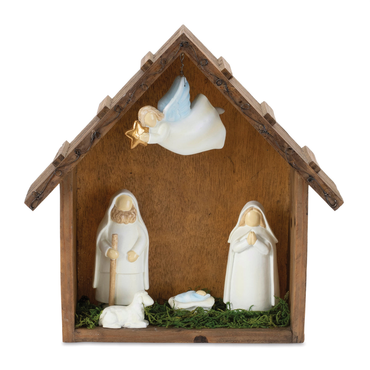 Holiday nativity scene display 10"l