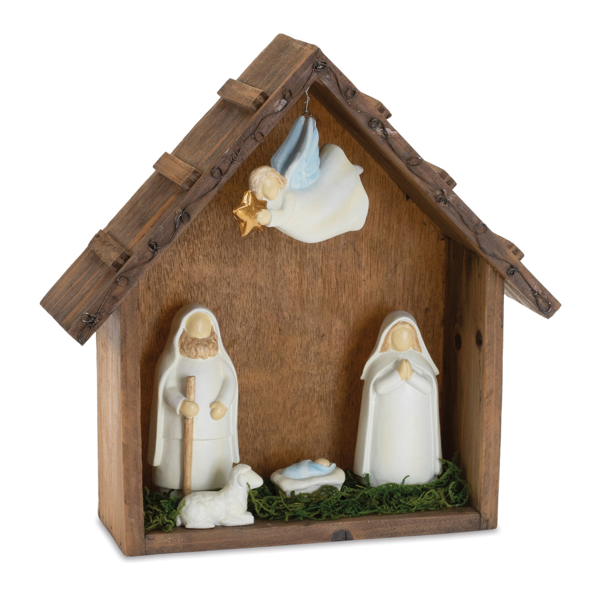Holiday nativity scene display 10"l
