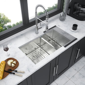 Modern Double Bowl Undermount Kitchen Sink 50 / 50 Design Stainless Steel